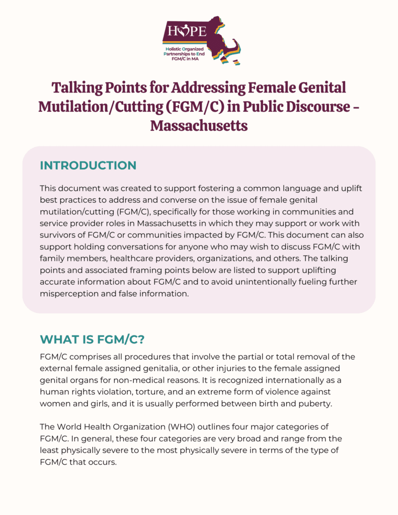 Hope Ma Talking Points On Fgmc For The Public